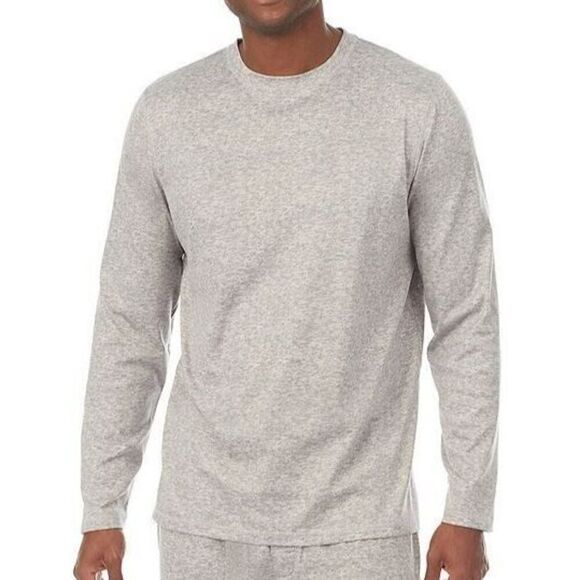 Cuddl Duds Men's Sz M Gray Heather Far-Infrared Enhance L/S Pajama Crewneck Tee - Picture 6 of 6